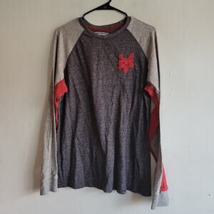 Men's XL Zoo York long sleeve shirt gray/red crewneck tee t-shirt vintage Y2K